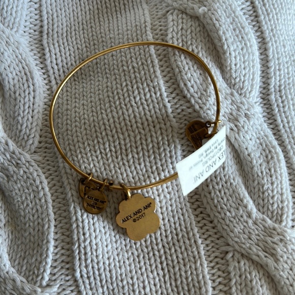ALEX AND ANI Crystal Paw Prints of Love Charm Bangle Gold Bracelet - Picture 6 of 7